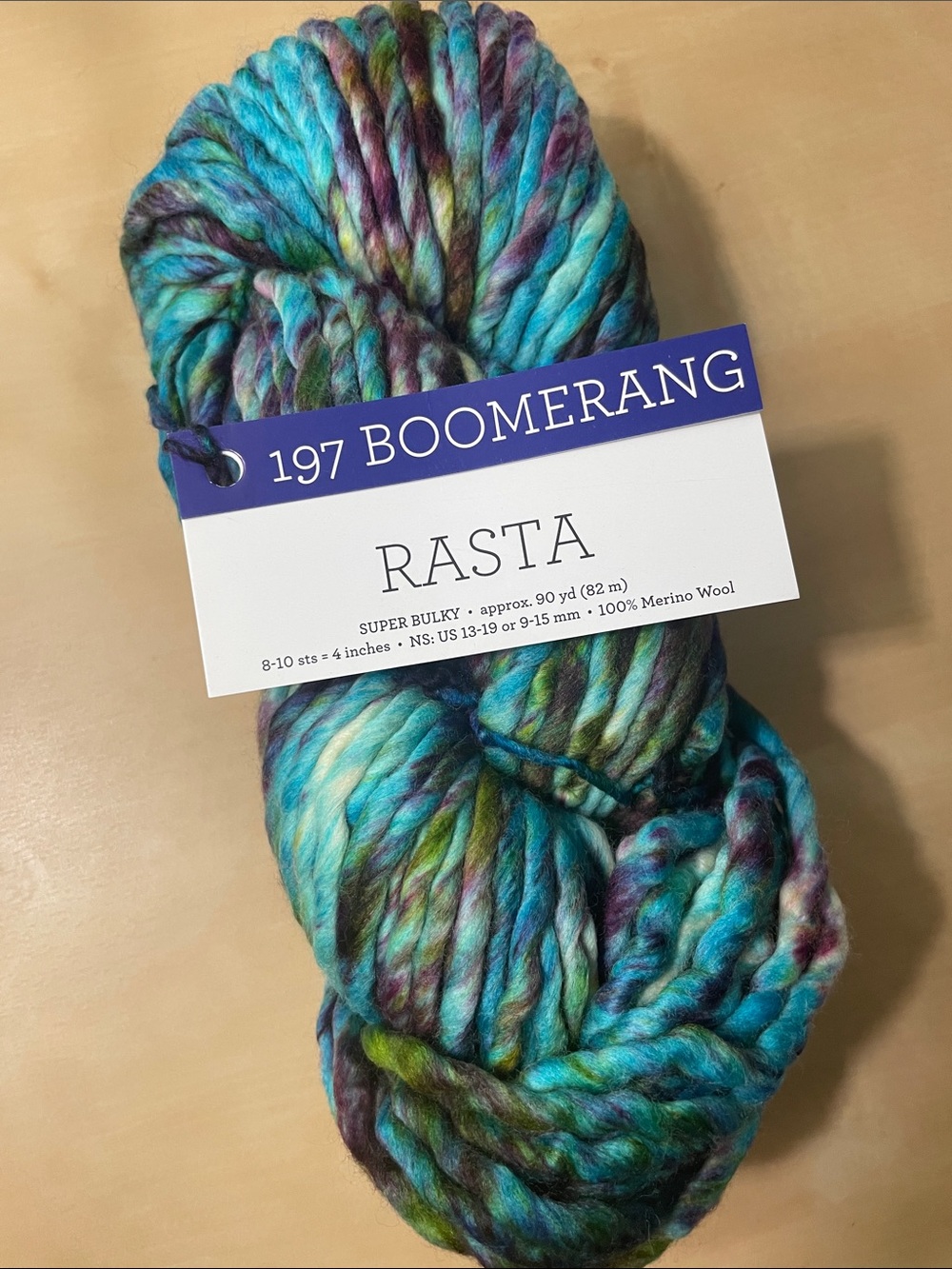Boomerang Rasta Super Bulky Yarn in Teal Multi